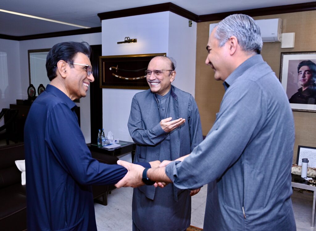 President Asif Ali Zardari meeting Federal Minister for Interior and Narcotics Control